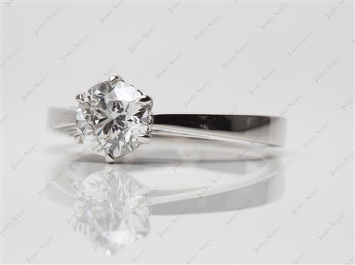 Platinum 0.90 Round cut Diamond Solitaire Engagement Ring