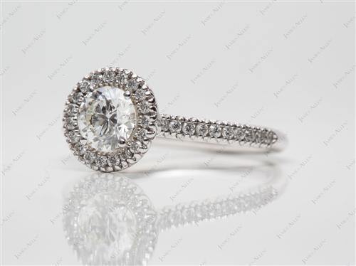 White Gold 0.63 Round cut Pave Ring