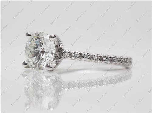 Platinum 1.50 Round cut Pave Ring
