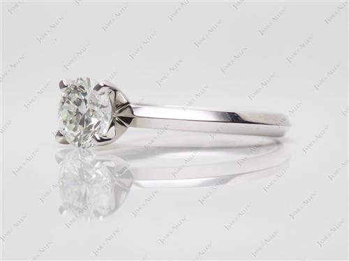 Platinum 0.74 Round cut Solitaire Ring Setting
