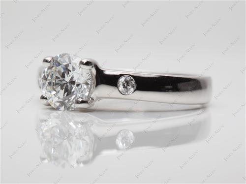 Platinum 0.91 Round cut Diamond Ring