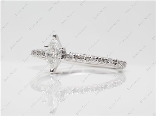 White Gold 0.30 Marquise cut Diamond Rings