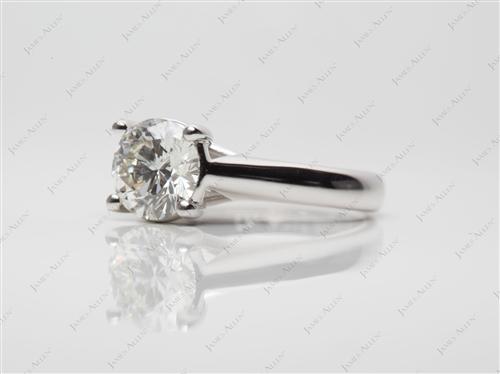 White Gold 1.20 Round cut Diamond Solitaire Ring Settings