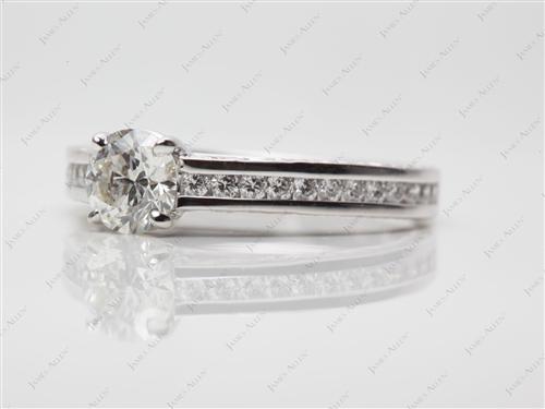 White Gold 0.60 Round cut Channel Cut Ring