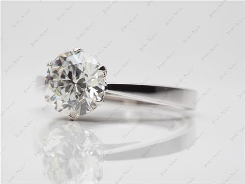 White Gold 1.64 Round cut Solitaire Ring Mountings