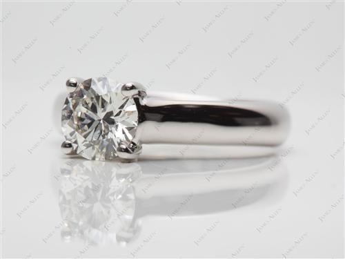 Platinum 0.93 Round cut Solitaire Ring Setting