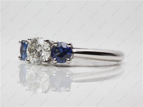Platinum 0.81 Round cut Yellow Topaz Rings