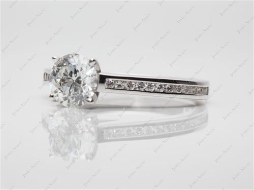 White Gold 1.02 Round cut Channel Setting Engagement Rings