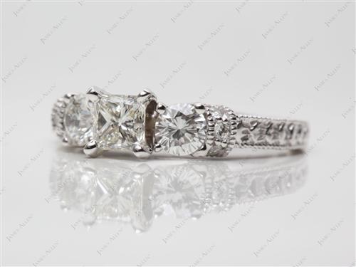 White Gold 0.51 Princess cut Engagement Ring