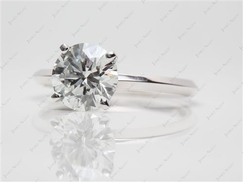 Platinum 1.77 Round cut Diamond Engagement Solitaire Rings