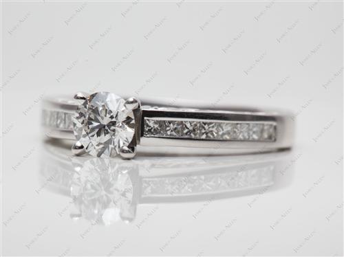 Platinum 0.70 Round cut Channel Set Rings