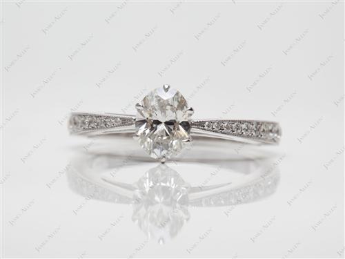 White Gold 0.72 Oval cut Micro Pave Rings