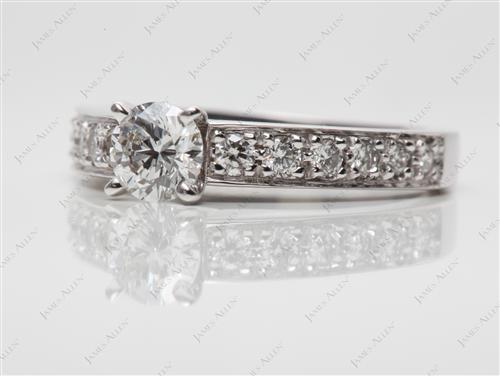 White Gold 0.51 Round cut Pave Rings
