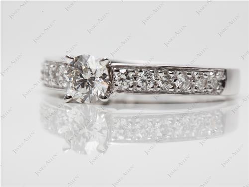 White Gold 0.56 Round cut Pave Ring