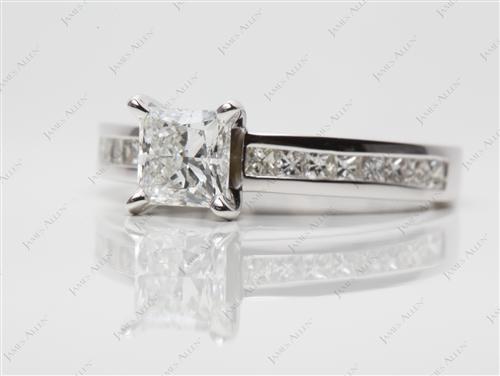White Gold 1.01 Princess cut Channel Set Rings