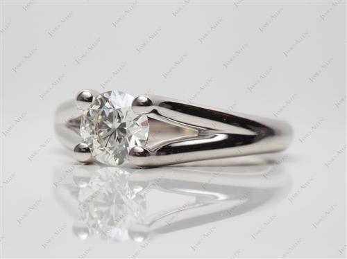 Platinum 0.76 Round cut Engagement Ring