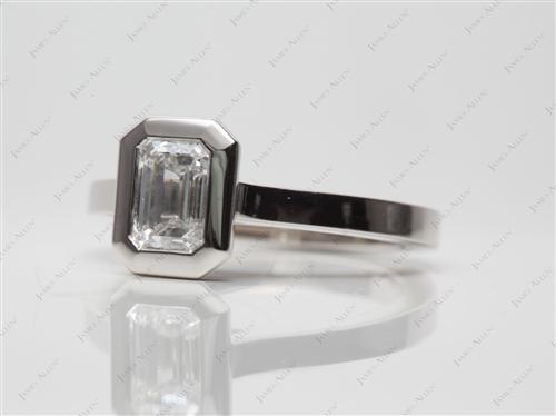 Platinum 0.84 Emerald cut Solitaire Engagement Ring