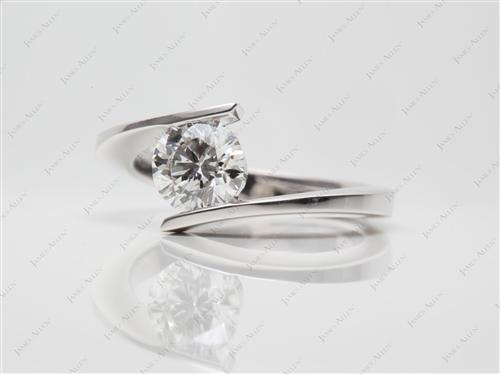 White Gold 1.01 Round cut Solitaire Engagement Ring