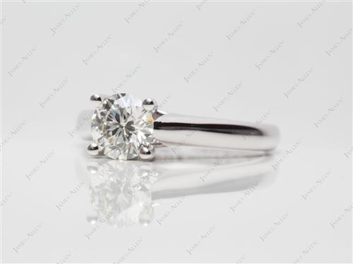 White Gold 0.79 Round cut Solitaire Ring