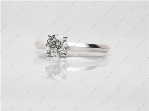 Platinum 0.61 Round cut Diamond Solitaire Engagement Ring