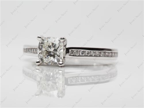White Gold 1.03 Cushion cut Channel Set Eternity Rings