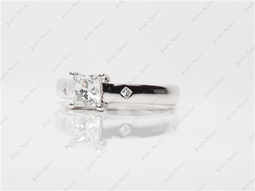 Platinum 0.73 Princess cut Engagement Rings