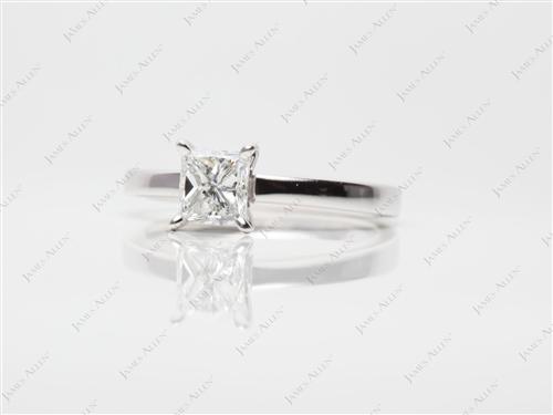 White Gold 1.01 Princess cut Solitaire