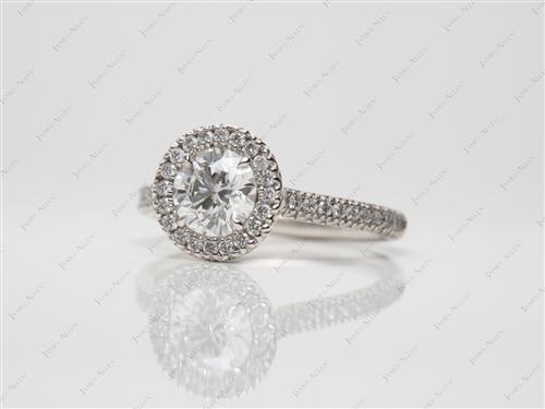 Platinum 0.81 Round cut Pave Rings
