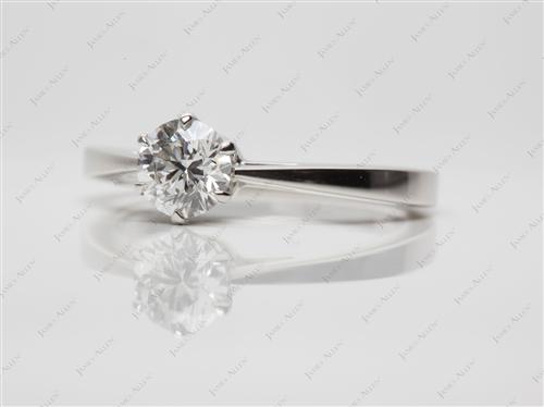 Platinum 0.70 Round cut Solitaire Engagement Rings