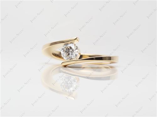 Gold 0.45 Round cut Engagement Rings