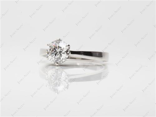 Platinum 0.90 Round cut Diamond Ring