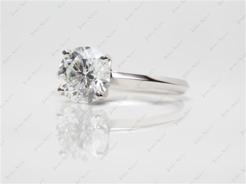 Platinum 1.66 Round cut Diamond Solitaire Engagement Ring