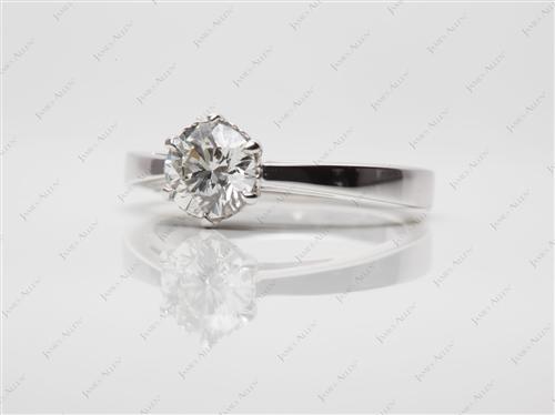 White Gold 0.72 Round cut Solitaire Rings
