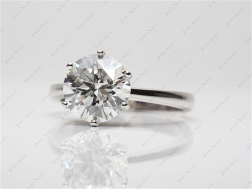 Platinum 3.01 Round cut Engagement Rings