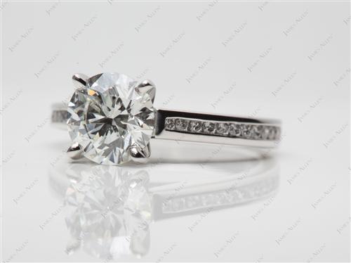 Platinum 1.77 Round cut Channel Set Diamond Ring