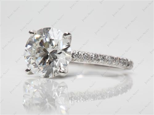 Platinum 2.59 Round cut Engagement Rings
