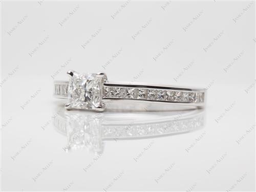 White Gold 0.81 Princess cut Channel Set Diamond Ring