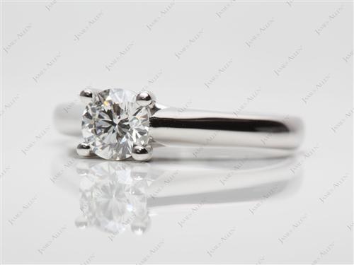 Platinum 0.72 Round cut Diamond Solitaire Ring Settings