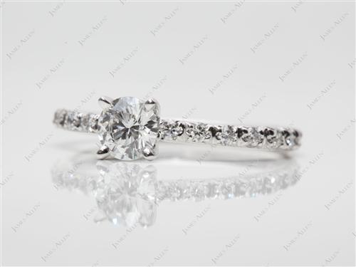 White Gold 0.45 Round cut Pave Ring Set