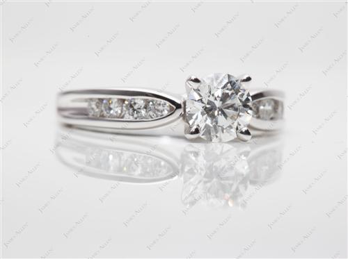White Gold 0.83 Round cut Channel Set Engagement Ring