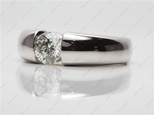 Platinum 0.71 Round cut Engagement Ring