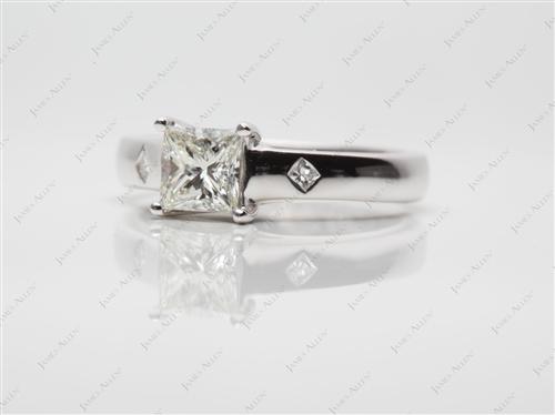 White Gold 0.60 Princess cut Diamond Ring