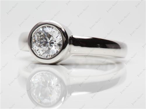 Platinum 0.72 Round cut Tension Ring Setting