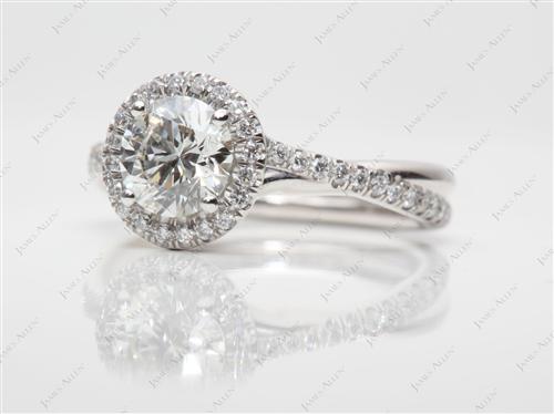 Platinum 0.91 Round cut Pave Ring