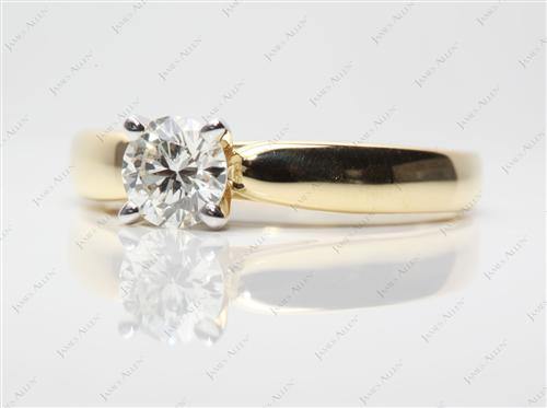 Gold 0.67 Round cut Solitaire Ring Setting