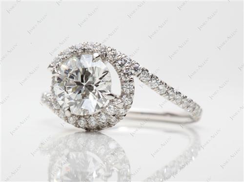 Platinum 1.28 Round cut Micropave Rings