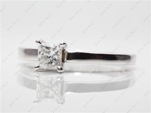 White Gold 0.53 Princess cut Diamond Rings