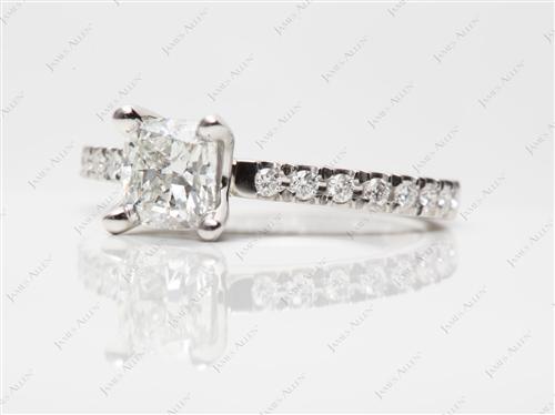 Platinum 0.91 Cushion cut Engagement Rings