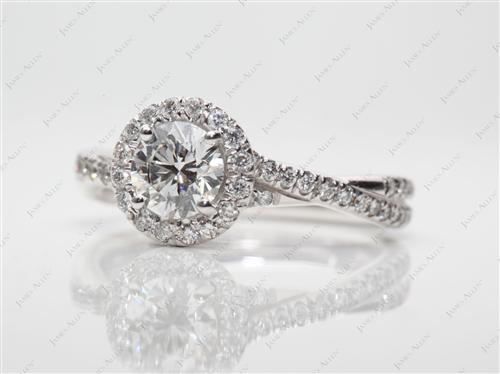 White Gold 0.60 Round cut Pave Ring Setting