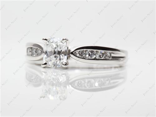 Platinum 0.90 Cushion cut Channel Set Diamonds